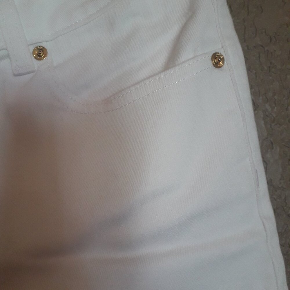 Michael Kors White Denim Cropped Skinny Jeans Size 8
